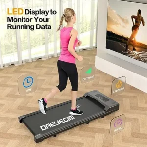 Walking Pad, Under Desk Treadmill for Home Office, DAEYEGIM 2 in 1 Portable Walking Treadmill with Remote Control, Walking Jogging Machine in LED Display