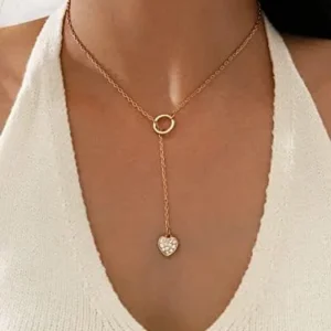 WFYOU Gold Heart Necklace for Women Dainty Tiny 14k Gold Filled Heart Pendant Choker Necklaces Small Gold Love Open Heart Chain Necklace for Women Cute Minimalist Jewelry Gold Necklace Gifts for Her