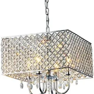 Whse of Tiffany RL5623 Royal Crystal Chandelier, 17″ L x 17″ W x 9″ H