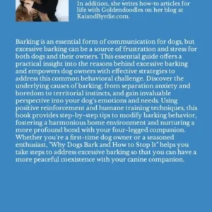 Why Dogs Bark and How to Stop It: Strategies for Dealing with Excessive Barking: Understand Your Dog’s Psychology and Behavior (How To Be a Better Dog Parent)