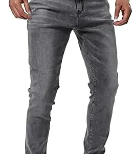 Woenzaia Mens Jeans Slim Fit Skinny Denim Stretch Tapered Jean Pants