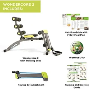 WONDER CORE Pro Max, 4-in-1 Exercise Equipment for Home Workouts: Rowing Machine, Ab Glider, Roman Chair & Leg Press, Revolutionize Your Home Gym Experience