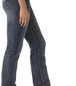 Wrangler Women’s Aura Regular Rise Stonewash Stretch Denim with Embroidered Pocket