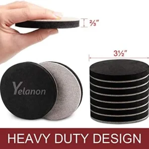 Yelanon Felt Furniture Sliders, 20pcs-3 1/2” Furniture Sliders for Carpet, Furniture Pads Hardwoods Floors, Heavy Furniture Movers Sliders, Reusable Moving Pads, Floor Protectors for Carpet