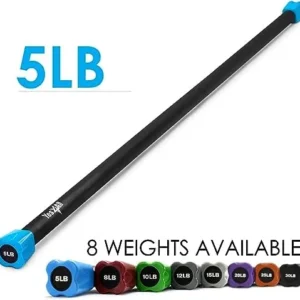 Yes4All Total Body Workout Weighted Bar, Resistance Band Bar, Weighted Bar Racks, Body Exercise Bar for Yoga, Strength Training in Home and Gym Single/Combo