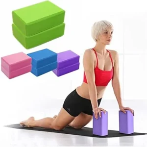 Yoga Block (Set of 2) – EVA Foam Block Soft Surface Foam Bolster Pillow Cushion Exercise Gym Training Pilates Meditation