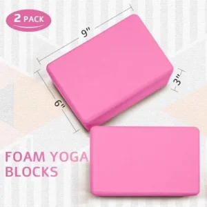 Yoga Blocks 2 Pack, Premium Yoga Brick Foam Blocks to Improve Strength, Flexibility & Balance, Light Weight – Safe and Stable Support for Yoga, Pilates, Meditation & Stretching