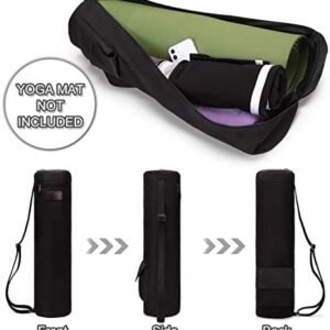 Yoga Mat Bag, AROME Waterproof Yoga Bag Mat Carrier Exercise Yoga Carrying Bag for Women Men, Full-Zip Yoga Gym Bag with 2 Multi-Functional Pockets and Adjustable Strap for 1/4” 1/3” 2/5” Thick Yoga Mat