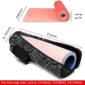 Yoga Mat Bag For Women,WllWOO For 1/4-Inch 1/3-Inch Yoga Mat Thick Large Zippered Opening &Side Pocket For Gym Bag Yoga Mat Carrier