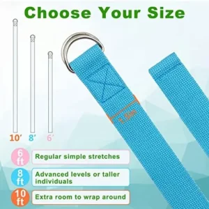 Yoga Strap,Skoye 5-Pack Yoga Exercise Adjustable Straps 6Ft OR 8Ft with D-Ring Buckle, Non-Elastic Yoga Straps for Pilates,Gym Workouts,Physical Therapy,Improves Sitting Posture for Women & Men