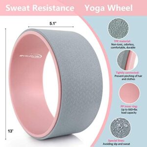 Yoga Wheel Set (11-in-1),Yoga Wheel Back Wheel for Back Pain, Yoga Blocks 2 Pack with Strap, Resistance Bands,Yoga Wheel Bag, Jump Rope, Perfect Yoga Accessory for Stretching and Improving Backbends