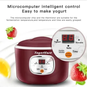 YogurtEase Automatic Yogurt Maker, Compact Greek Yogurt Maker Machine with Constant Temperature Control, Stainless Steel Container, 1 Quart for Home Organic Yogurt