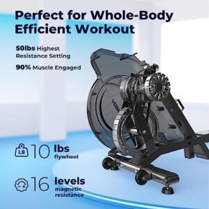 YOSUDA Magnetic/Water Rowing Machine 350 LB Weight Capacity – Foldable Rower for Home Use with Bluetooth, App Supported, Tablet Holder and Comfortable Seat Cushion