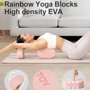 YOTTOY Foam Yoga Blocks(Set of 2) with Non-slip Surface,Foam Blocks Yoga Yoga Bricks 2 Pack for Yoga and Pilates,Gentle Support for Women and Kids