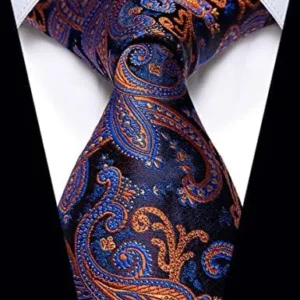 YourTies 3.15” Men’s Necktie Paisley Floral Silk Ties for Men Formal Business Party Tie