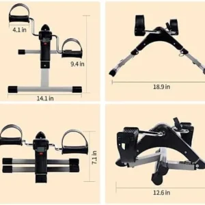 YSSOA Folding Pedal Exercise Bike, Under Desk Bike Pedal Exerciser, Mini Exercise Bike for Arms and Legs Workout, Folding Exercise Peddler Portable with Digital Monitor, Resistance Adjustable,Black