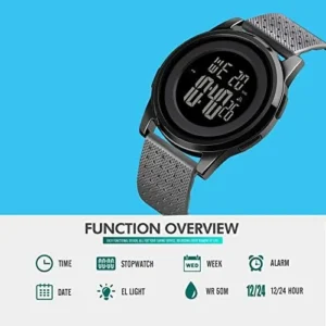 YUINK Mens Watch Ultra-Thin Digital Sports Watch Waterproof Stainless Steel Fashion Wrist Watch for Men Women