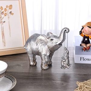 ZJ Whoest Elephant Statue. Elephant Decor Brings Good Luck, Health, Strength. Elephant Gifts for Women, Mom Gifts. Decorations Applicable Home, Office, Bookshelf TV Stand, Shelf, Living Room – Silver