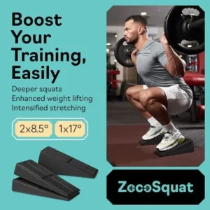 ZocoSquat Squat Wedge Set of 5-2x 8.5° + 2x 17° Exercise Wedges for Squats – Squat Wedge Block, Turns into Aerobic Step – Configurable, Light EPP Slant Board for Calf Stretching – Home Gym Equipment