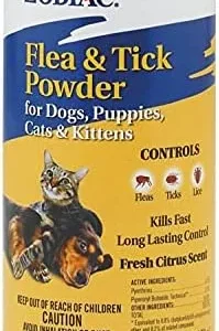 Zodiac Flea & Tick Powder for Dogs, Puppies, Cats & Kittens beige Small