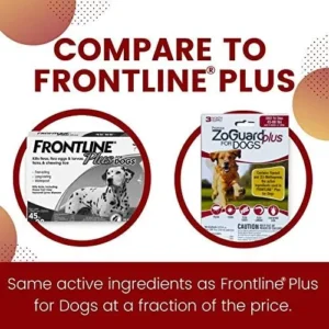 ZoGuard Plus Flea and Tick Prevention for Dogs (Large – 45-88 lb)