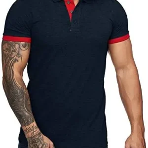 Zuoyouzi Men’s Short Sleeve Casual Slim Fit Polo Shirts Basic Designed Classic Cut Cotton Shirts