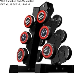 105kg Dumbbell Weight Set with Rack, 6 Pairs – Pure Steel Rubber Dumbbells For Home Gym Muscle Building, Strength Building and Full Body Workout