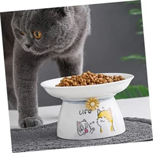 2 Sets Porcelain Bowl Tall Grain Basin Raised Dog Bowls cat Feeding Station Dogs Bowl cat Bowls Elevated Tilted cat Feeding & Watering Supplies Food Bowl Cats Tall feet Ceramics