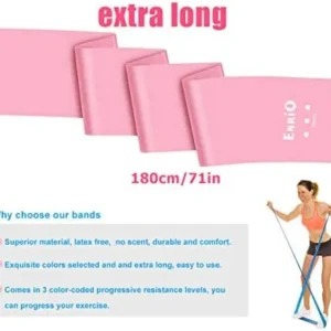 6 ft. Long Resistance Bands Set of 3, Premium Non-Latex Elastic Exercise Bands Exercise Stretch Bands for Any Exercise Physical Therapy, Yoga, Home,Outdoor, Gym Women Men