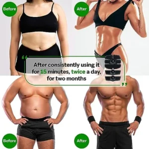 Abs Stimulator – Ab Machine – Abs Workout Equipment – Perfect Work from Home Fitness- EMS Smart Fitness Ab Workout – Abs Stimulator Abdominal – Men and Women Ab Belt Trainer- 20 Gel Pads