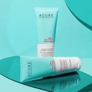 Acure Simply Smoothing Conditioner – & Marula Oil | 100% Vegan | Performance Driven Hair Care | Smooths & Reduces Frizz | White/Blue, Coconut Water, 8 Fl.Oz