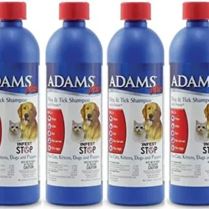 Adams Plus Flea & Tick Shampoo 12 oz – Pack of 4