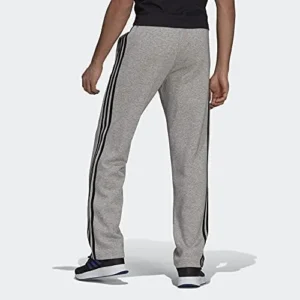 adidas Men’s Essentials Fleece Open Hem 3-Stripes Pants