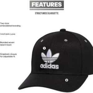 adidas Originals Men’s Modern High Crown Structured Pre-Curve Brim Snapback Adjustable Fit Hat