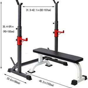 Adjustable Weight Bench,Bench Press Set, Adjustable Olympic for Full Body Workout & Home Gym Exercise, Fitness Machine Bench Strength Weights Equipment without Barbell