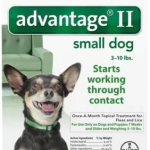 ADVANTAGE II Dog Flea Control 0-10 lbs Green 6 Month