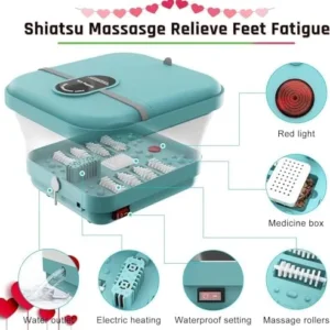 AISZG Foot Spa – Foot Bath – Foot Spa Bath Massager with 8 Massage Rollers,Collapsible Foot Spa with Heat,Pedicure Foot Soaking Tub, Foot Massager with Heat, Pedicure Foot spa