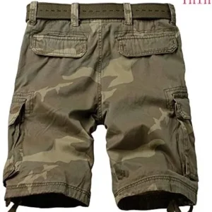 AKARMY Men’s Cargo Shorts Relaxed Fit Camo Short Outdoor Multi-Pocket Cotton Work Casual Shorts with No Belt