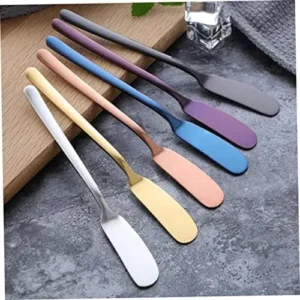 Alipis 4 Pcs Wooden Utensils for Eating Better Butter Spreader Spatula Scraper Stainless Steel Jam Kitchen Gadgets Stainless Steel Cheese Spreaders Knives Pizza Tool