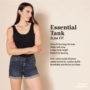 Amazon Essentials Women’s Slim-Fit Tank, Pack of 2