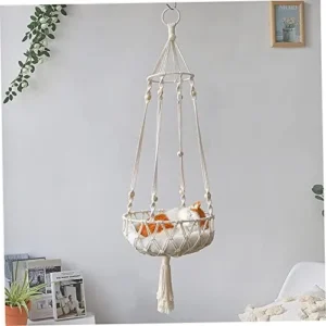 Angoily 2pcs Pet Bed Cat Beds Furniture Cat Wall Hammock Boho Hammock Macrame Wall Cat Beds for Indoor Cats Boho Cat Bed Macrame Cat Sleeping Bed Swing Shelf Kitten Cotton Thread Decorate