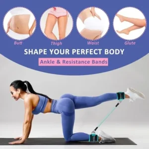 Ankle Resistance Bands with Cuffs, Ankle Resistance Bands for Working Out for Leg, Ankle Strap with Exercise Bands for Butt Lift Women,Booty Workout for Kickbacks Hip Fitness Training