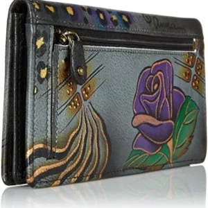 Anna by Anuschka Women’s Genuine Leather Hand Painted Clutch Wallet