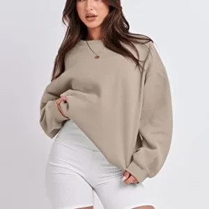 ANRABESS Oversized Sweatshirt for Women Fleece Long Sleeve Crewneck Casual Pullover Top Fall 2023 Trendy Clothes