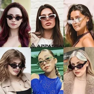 Appassal Trendy Sunglasses for Women Men Vintage Narrow Cateye Metal Snake Sunnie Y2k Accessories AP3621