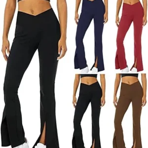 asntrgd Girls Bell Bottoms Women Soft Flared Yoga Pants High Waisted Jeggings Crossover Boot Cut Exercise Leggings Pockets