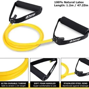 Atemi Sports Resistance Band with Handles & Door Anchor | Gym Resistance Tubes with Handles | Door Anchor for Workout Bands | Resistance Tube Bands for Working Out | Exercise Tube Bands with Handles