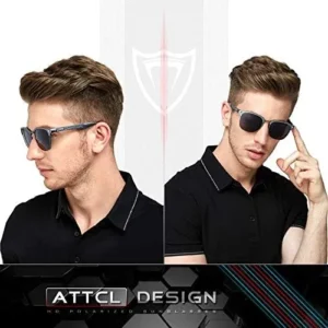 ATTCL Men’s Driving Polarized Rimless Sunglasses Al-Mg Metal Frame Ultra Light