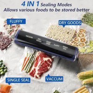 AUDRWALL Vacuum Sealer Machine with 4-in-1 Dry/Moist Function for Food Storage Food/Dried Fruits Saver Vacuum Sealer Machine with 10PCS Vacuum Seal Bags