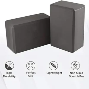 AW DIrect Essential Yoga Blocks, High Density EVA Foam Supportive, Soft Non-Slip Surface for Yoga, Pilates, Meditation, Block to Support and Improve Poses and Flexibility